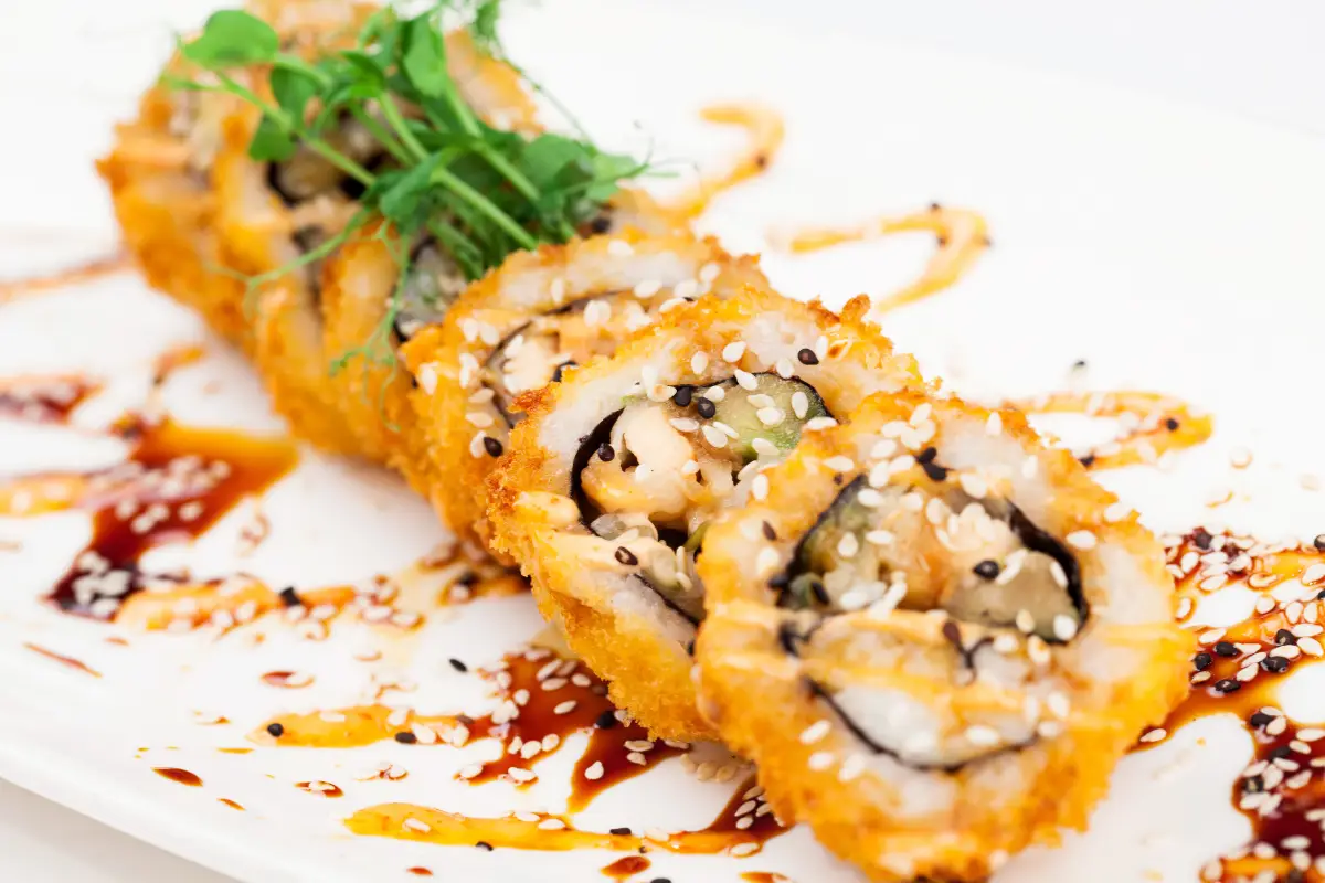 Crunchy Roll Sushi on a Plate