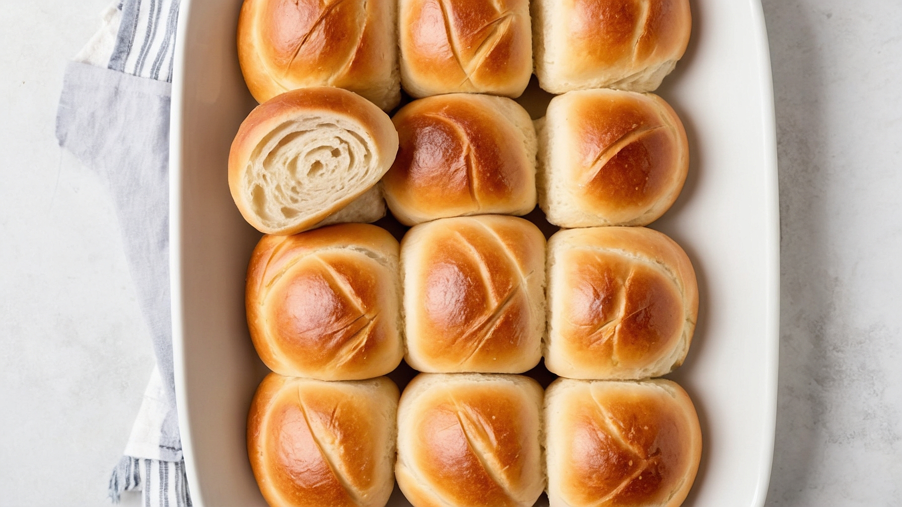 Freshly baked sourdough rolls on a wooden board
